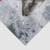 Wolves Watercolor Winter Weihnachtszettel Seidenpapier (Detail)