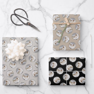 Wolves Winter Snow Malerei Original Wildlife Art Geschenkpapier Set