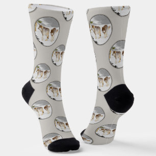 Wolves Winter Snow Malerei Original Wildlife Art Socken