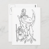 Wolves with Pet Dinosaur Postkarte (Vorne/Hinten)