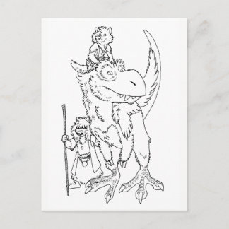 Wolves with Pet Dinosaur Postkarte