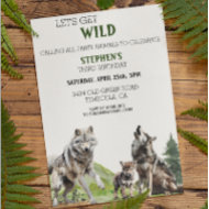Wolves Wolf Cup Welpe Wild Geburtstag Einladung
