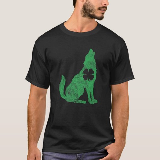 Wolves Wolf Gift St. Patrick's Day Kleeblatt Saint T-Shirt (Vorderseite)