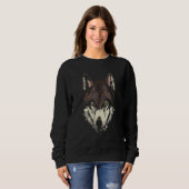 Wolves Zoo Animals Head Face Wolf Sweatshirt (Vorne ganz)