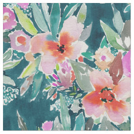 WOLZ Farbenfrohe tropische Flora Stoff