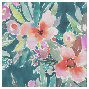 WOLZ Farbenfrohe tropische Flora Stoff