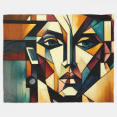  Woman Abstract Modern Painting Fleecedecke (Vorderseite (Horizontal))