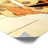  Woman Admiring Plum Blossoms at Night  Poster (Ecke)