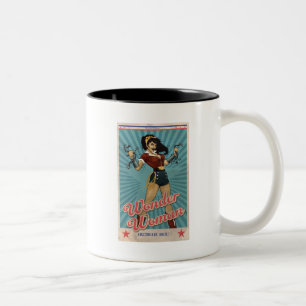 Woman Amazonas vereintes Vintage-Poster Zweifarbige Tasse