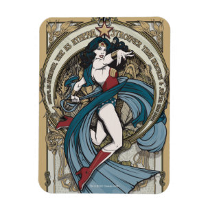 Woman Art Nouveau Panel Magnet