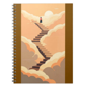 Woman Ascining Stairway to Heaven Notizblock