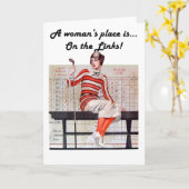 Woman at the links karte (Gelbe Blume)