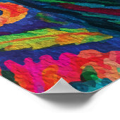 Woman Back View Colorful Buns Floral Pattern  Poster (Ecke)