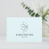 Woman Beauty Line Art Blue Gift Certificate (Stehend Vorderseite)