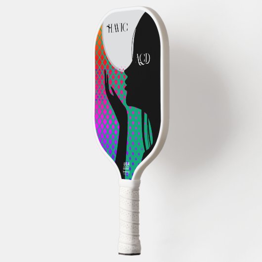 WOMAN blowing kiss HAVIC ACD Pickleball Paddle (Links)