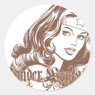 Woman Brown Runder Aufkleber