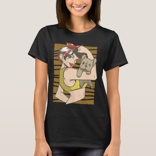 Woman Bulldog Pinup T-Shirt (Vorderseite)