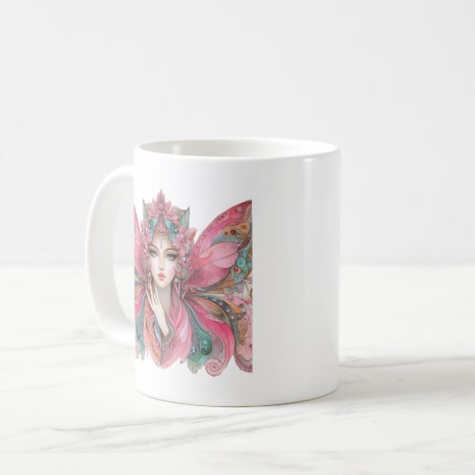 Woman Buttrfly Kaffeetasse (Vorderseite Links)