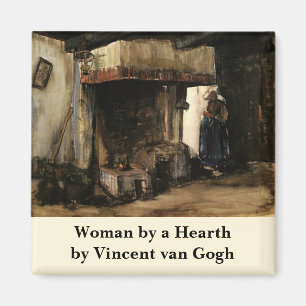 Woman by a Hearth by Vincent van Gogh Magnet
