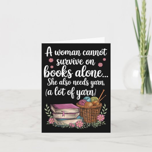 Woman Cannot Survive On Books Alone She Also Needs Karte (Vorderseite)