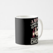 Woman Cannot Survive Wine Alone She Needs Chicken Kaffeetasse (VorderseiteRechts)