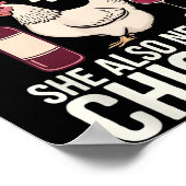 Woman Cannot Survive Wine Alone She Needs Chicken Poster (Ecke)