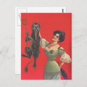 Woman Catching Krampus Postkarte (Vorne/Hinten)