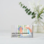 Woman Cleaning Window Visitenkarte (Stehend Vorderseite)