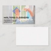 Woman Cleaning Window Visitenkarte (Vorne/Hinten)