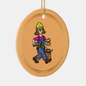 Woman Construction Worker with Tools Ornament (Rechts)