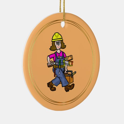Woman Construction Worker with Tools Ornament (Rechts)