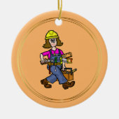 Woman Construction Worker with Tools Ornament (Vorne)