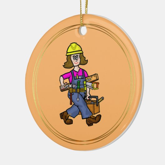 Woman Construction Worker with Tools Ornament (Links)