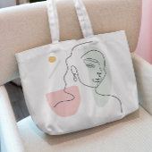 Woman Continuous Line Tote Bag Tragetasche