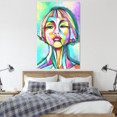 Woman Cubism Art Style Canvas Print Leinwanddruck (Insitu (Schlafzimmer))