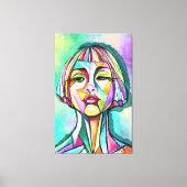 Woman Cubism Art Style Canvas Print Leinwanddruck (Vorderseite)
