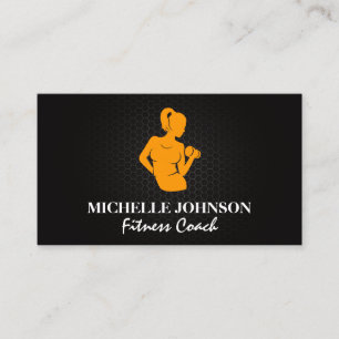 Woman Curling Weight Kohlenstoffmetall Visitenkarte