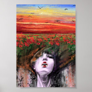 Woman Earth - Natur - Original Art Malerei Poster