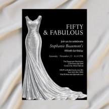 Woman Elegant Fabulous Silver Dress 50th Birthday