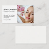 Woman Enjoying Spa | Flower Petals Visitenkarte (Vorne/Hinten)