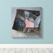 Woman Face kratzt Risse Collage Leinwand (Insitu (Holzboden))