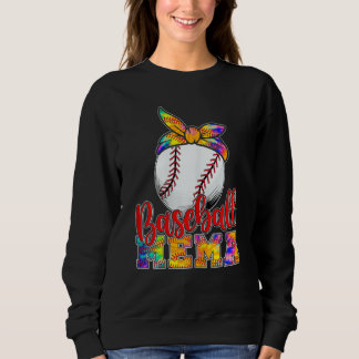 Woman Family Baseball Mema Tie Dye Softball Game D Sweatshirt