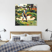 Woman Golfer - Golf Canvas Art Print Leinwanddruck (Insitu (Schlafzimmer))