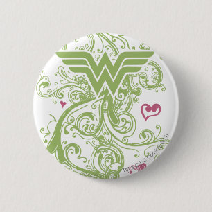 Woman Green Wirbel Logo Button