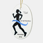 Woman Half Marathon Runner Ornament (Links)