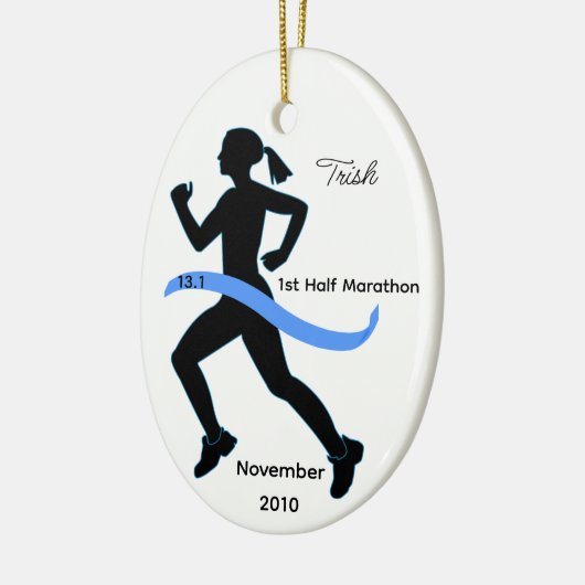 Woman Half Marathon Runner Ornament (Links)