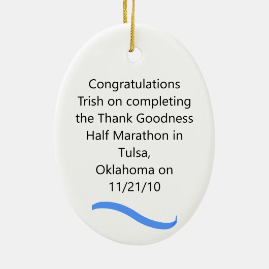 Woman Half Marathon Runner Ornament (Hinten)