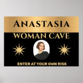 Woman Höhle Gold Schwarze Warnung personalisieren Poster (Vorne)