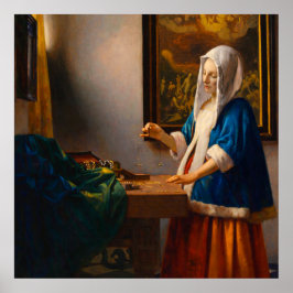 Woman Holding a Balance by Johannes Vermeer Poster