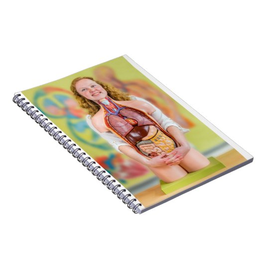 Woman holding human body with internal organs.JPG Notizblock (Rechte Seite)